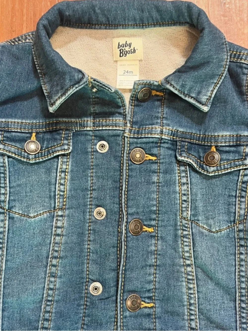 NWT OshKosh B'gosh Blue Denim Button Jacket Long Sleeve 24mo
